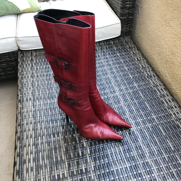 charles david red boots